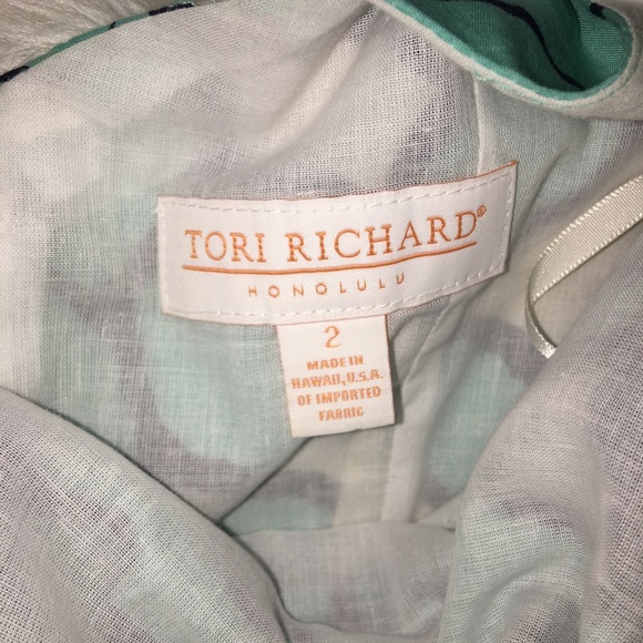 Tori Richard turquoise flower dress - Picture 4 of 4